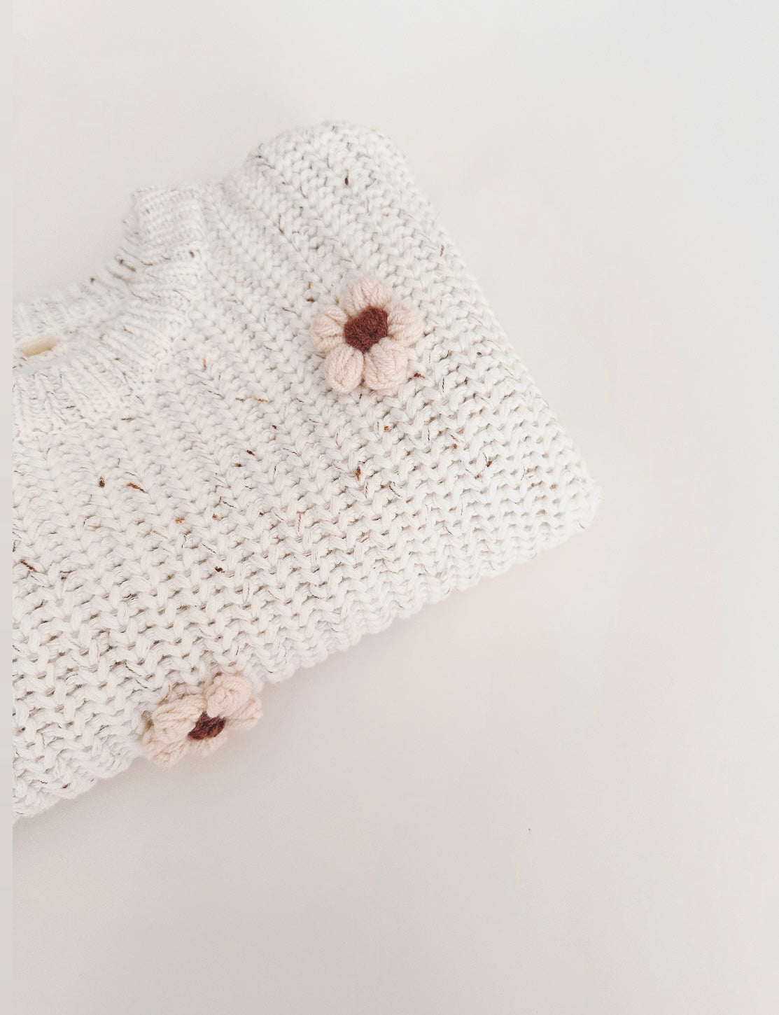 Cotton Knitted Sweater. Flowers