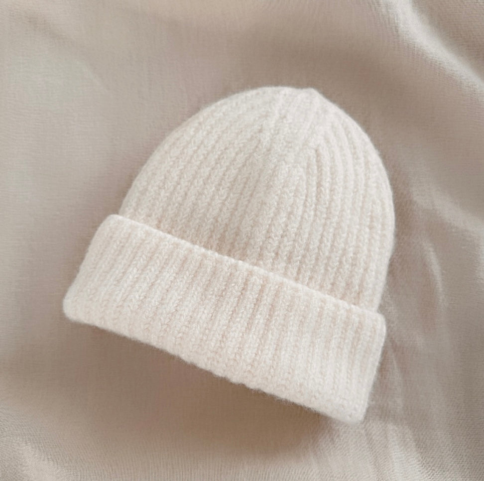 Merino Wool Baby Hat. Off White