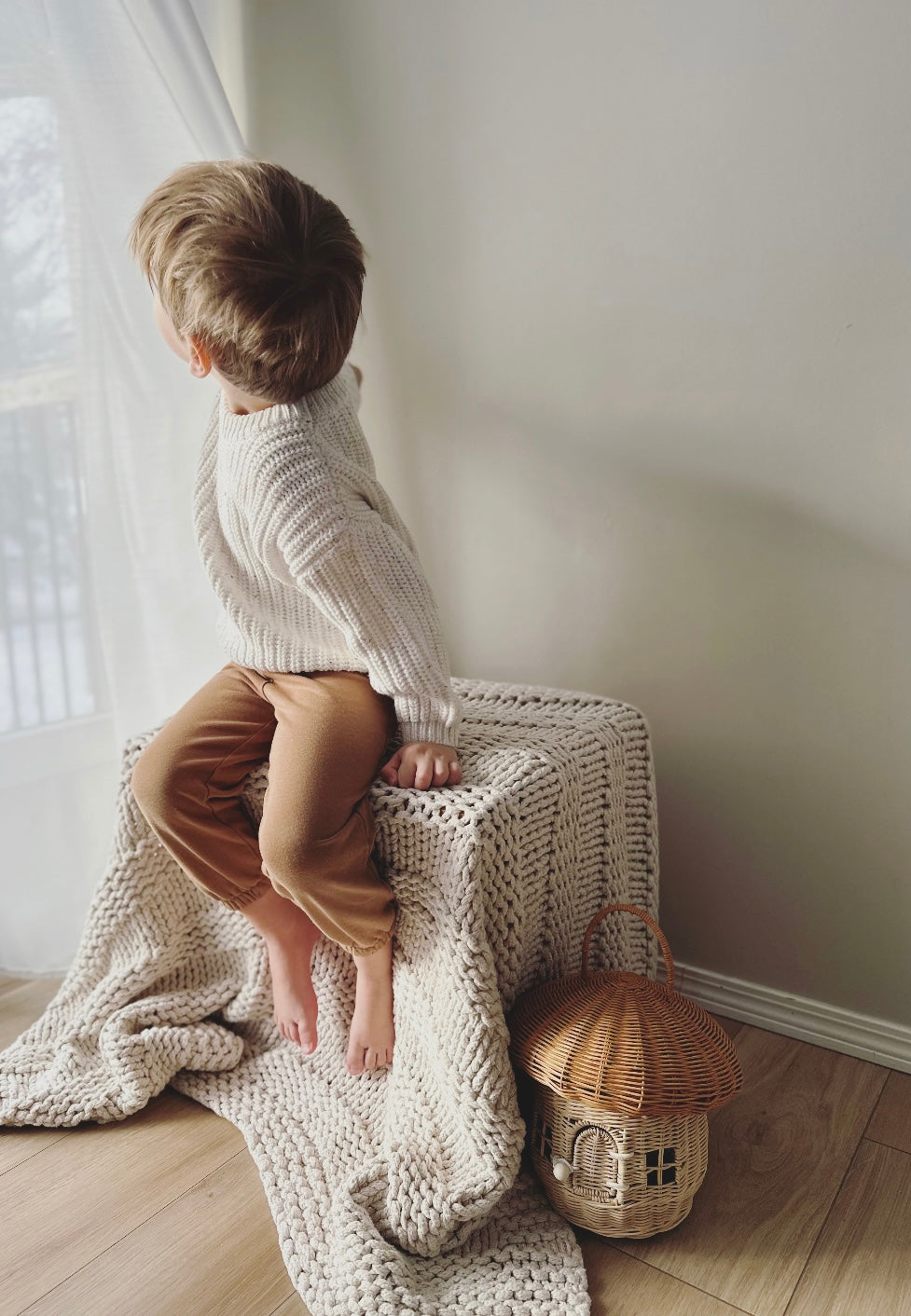 Cotton Knitted Sweater. Coconut.