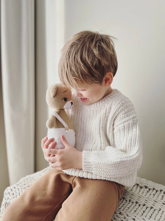 Cotton Knitted Sweater. Coconut.