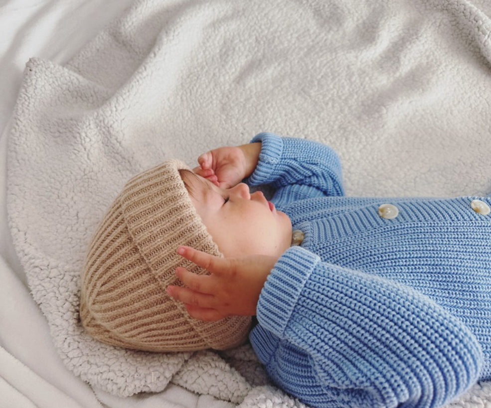 Merino Wool Baby Hat. Oat.