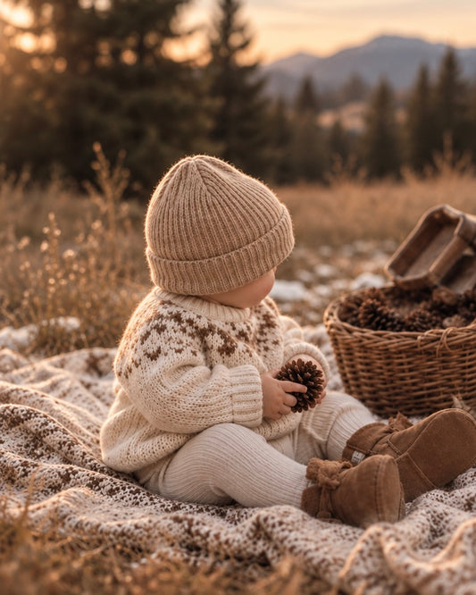 Merino Wool Baby Hat. Oat.